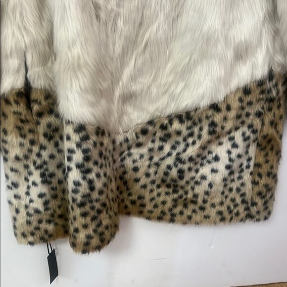 BLANKNYC COLORBLOCK LEAPORD PRINT FAUX‎ FUR COAT SIZE S - Picture 3 of 10